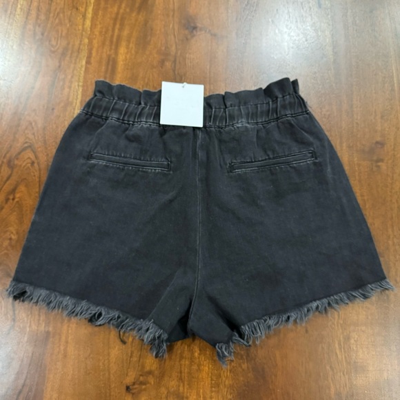 New! Pistola Cooper Salem Black Denim Paperbag Shorts Size Medium - Picture 4 of 8